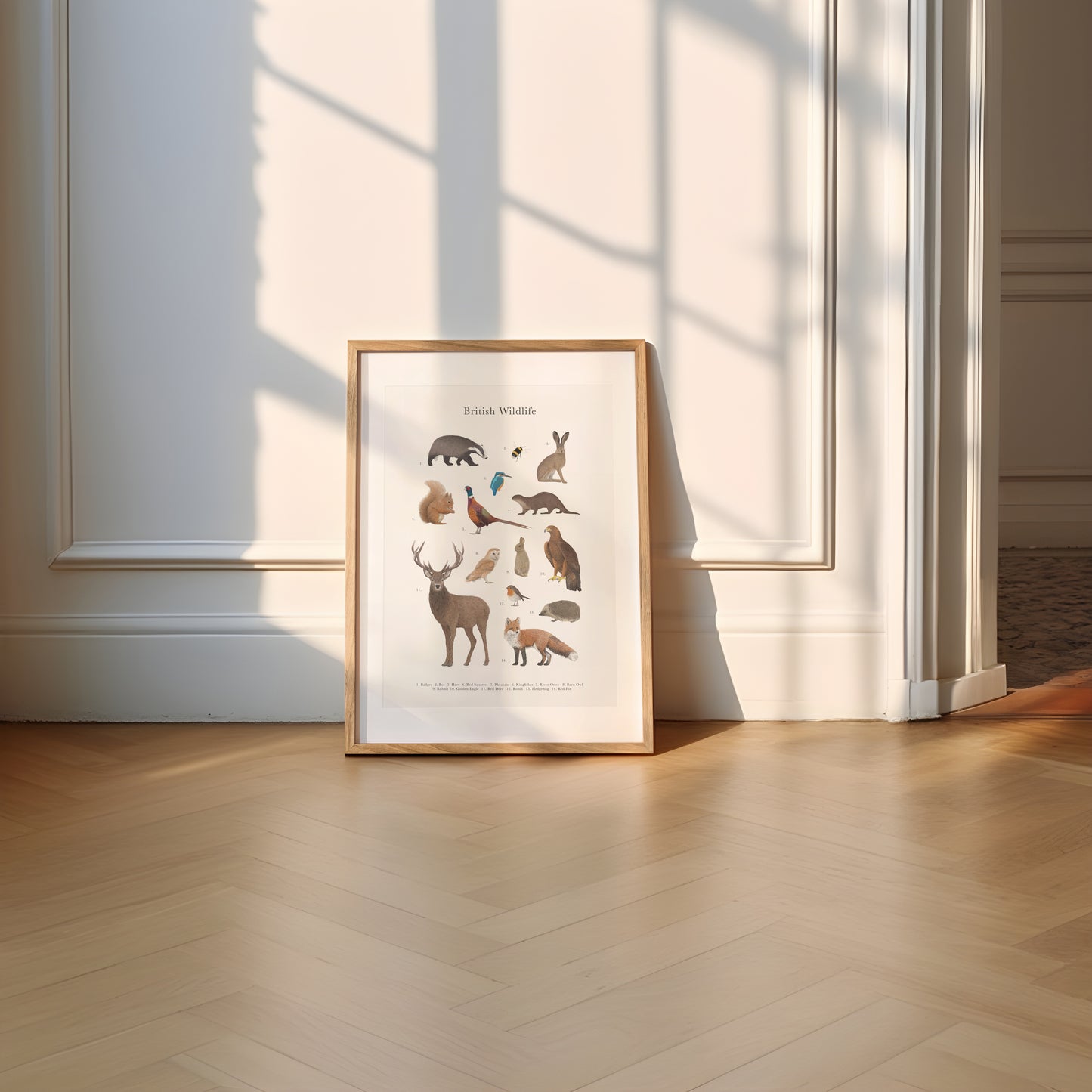 British Wildlife Species Educational Print