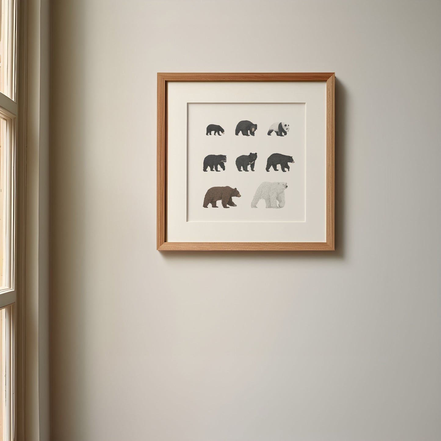 8 Bear Species Square Print