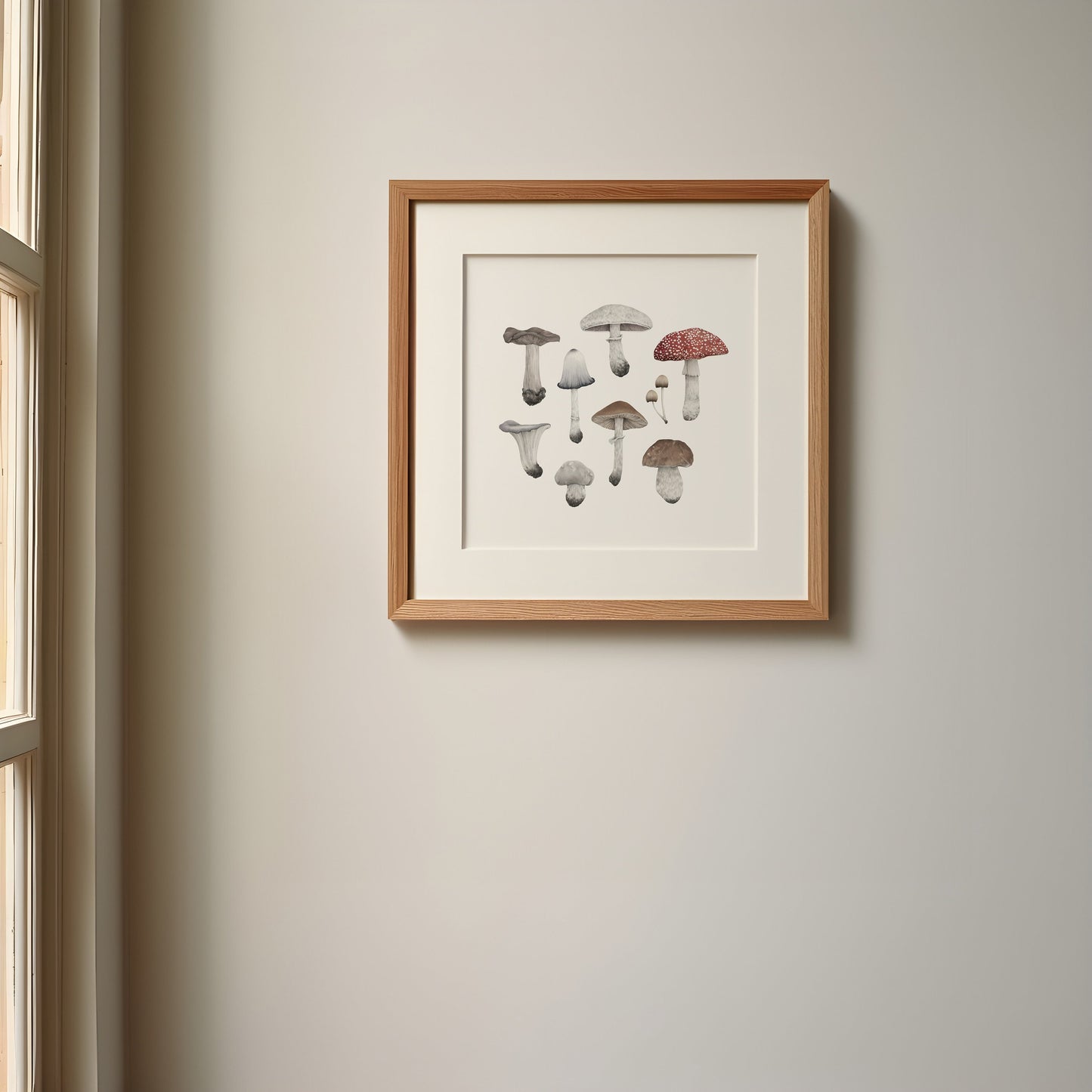 Mushroom Species Square Print