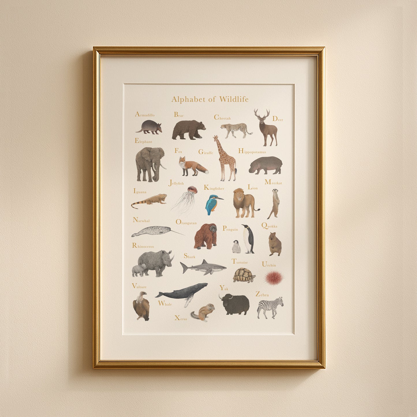 Alphabet of Wildlife Educational Print